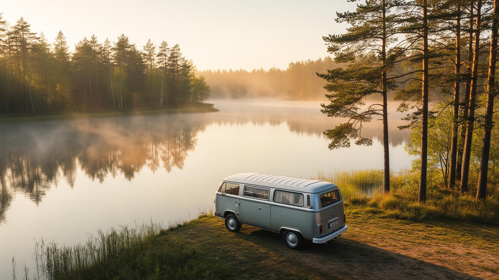 Camper am See in der Kaschubei